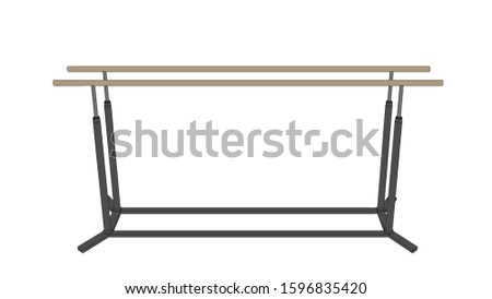 Parallel bars. Vector outline illustration. Front view.