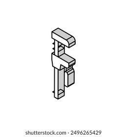 parallel clamp isometric icon vector. parallel clamp sign. isolated symbol illustration