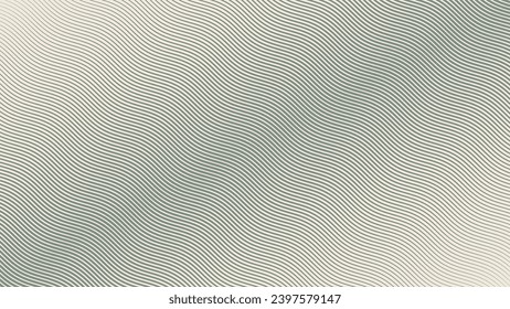 Parallel Hatching Wavy Lines Halftone Pattern Abstract Vector Angled Striped Pale Green Background. Oblique Border Overlay Retro Texture. Half Tone Art Tilted Etching Strokes Neutral Graphic Wallpaper