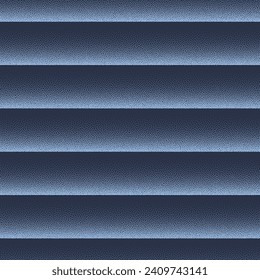 Parallel Horizontal Lines Structure Vector Seamless Pattern Dark Blue Striped Abstract Background. Half Tone Art Illustration for Textile Print. Endless Graphic Abstraction Wallpaper Dot Work Texture