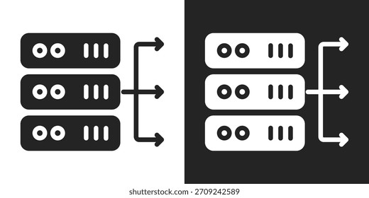 Parallel Icon In Black And White Glyph Style