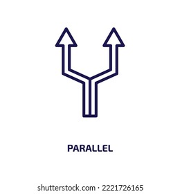 parallel icon from geometry collection. Thin linear parallel, simple, network outline icon isolated on white background. Line vector parallel sign, symbol for web and mobile