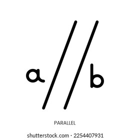 parallel icon. Line Art Style Design Isolated On White Background