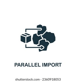 Parallel import icon. Monochrome simple sign from logistics collection. Parallel import icon for logo, templates, web design and infographics.