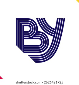 Parallel Line Initial Logo Letter B and 
