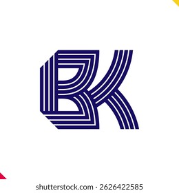 Parallel Line Initial Logo Letter B and K
