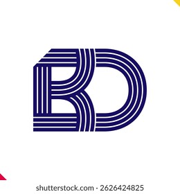 Parallel Line Initial Logo Letter B and D
