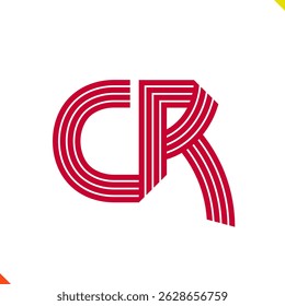 Parallel Line Initial Logo Letter C and R