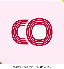 Letra inicial do logotipo da linha paralela C e O