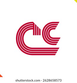 Parallel Line Initial Logo Letter C and C