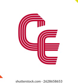Parallel Line Initial Logo Letter C and E