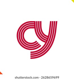 Parallel Line Initial Logo Letter C and Y