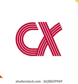 Parallel Line Initial Logo Letter C and X