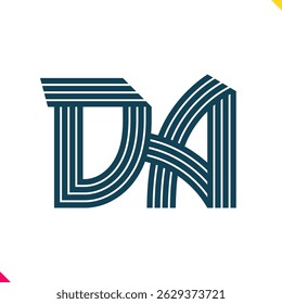 Parallel Line Monogram Initial Logo Logo Letter D and A