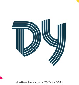 Parallel Line Monogram Initial Logo Logo Letter D and Y