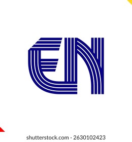 Parallel Line Monogram Initial Logo Logo Letter E and N
