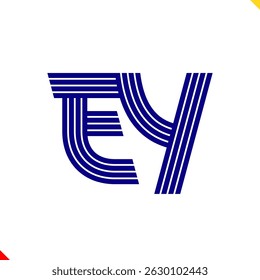 Parallel Line Monogram Initial Logo Logo Letter E and Y