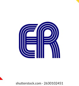 Parallel Line Monogram Initial Logo Logo Letter E and R