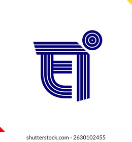 Parallel Line Monogram Initial Logo Logo Letter E and I