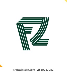 Parallel Line Monogram Initial Logo Logo Letter F and Z
