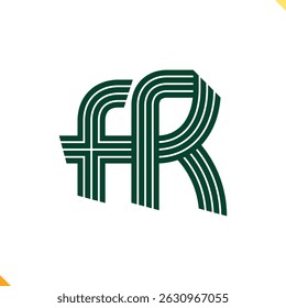 Parallel Line Monogram Initial Logo Logo Letter F and R