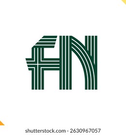 Parallel Line Monogram Initial Logo Logo Letter F and N