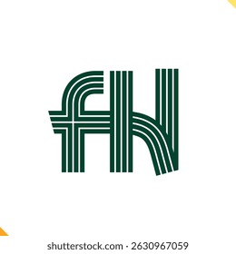 Parallel Line Monogram Initial Logo Logo Letter F and H