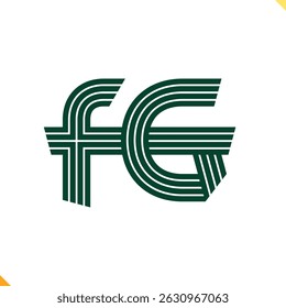 Parallel Line Monogram Initial Logo Logo Letter F and G