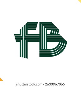 Parallel Line Monogram Initial Logo Logo Letter F and B