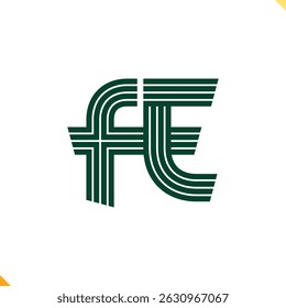 Parallel Line Monogram Initial Logo Logo Letter F and E