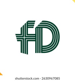 Parallel Line Monogram Initial Logo Logo Letter F and D