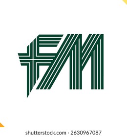 Parallel Line Monogram Initial Logo Logo Letter F and M