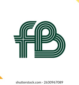 Parallel Line Monogram Initial Logo Logo Letter F and B