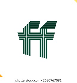 Parallel Line Monogram Initial Logo Logo Letter F and F