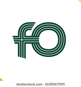 Parallel Line Monogram Initial Logo Logo Letter F and O