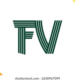 Parallel Line Monogram Initial Logo Logo Letter F and V
