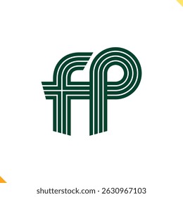 Parallel Line Monogram Initial Logo Logo Letter F and P