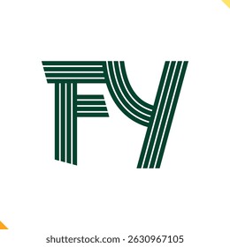 Parallel Line Monogram Initial Logo Logo Letter F and Y