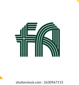 Parallel Line Monogram Initial Logo Logo Letter F and A