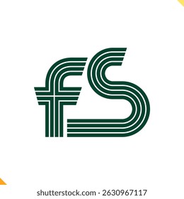 Parallel Line Monogram Initial Logo Logo Letter F and S