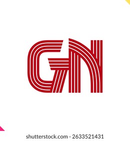 Parallel Line Monogram Initial Logo Logo Letter G and N