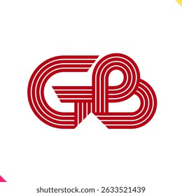 Parallel Line Monogram Initial Logo Logo Letter G and B