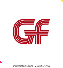 Línea paralela Monograma Logotipo inicial Letra G y F
