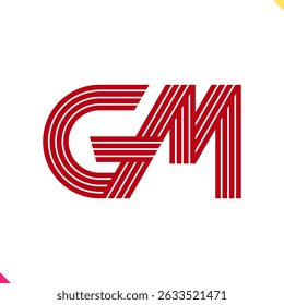 Parallel Line Monogram Initial Logo Logo Letter G and M