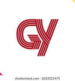 Parallel Line Monogram Initial Logo Logo Letter G and Y
