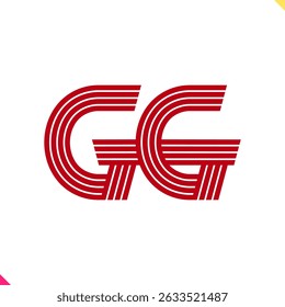 Parallel Line Monogram Initial Logo Logo Letter G and G