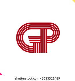 Parallel Line Monogram Initial Logo Logo Letter G and P