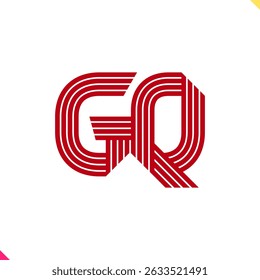 Monograma de linha paralela Letra inicial do logotipo G e Q