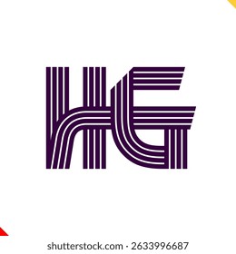 Parallel Line Monogram Initial Logo Letter H and A