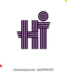 Parallel Line Monogram Initial Logo Letter H and I
